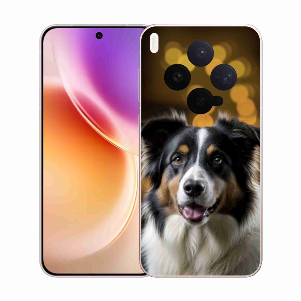 Zselés borítás mmCase a Vivo X300 5G készülékhez - mosolygós ausztrál juhászkutya