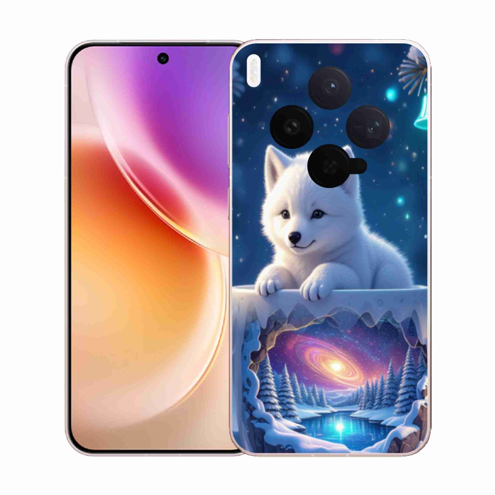 Gél borítás mmCase a Vivo X300 5G-hez - Karácsonyi kölyökkutyakölyök