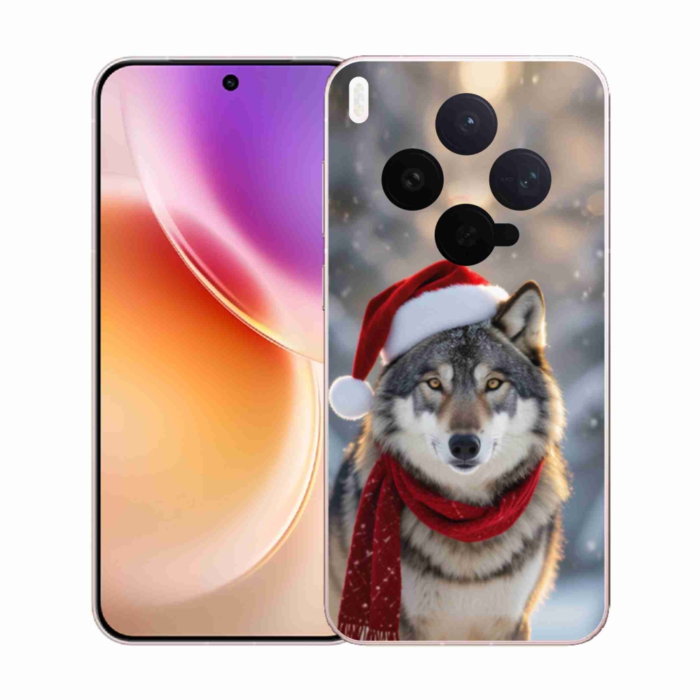 Zselés borítás mmCase a Vivo X300 5G készülékhez - Karácsonyi farkas