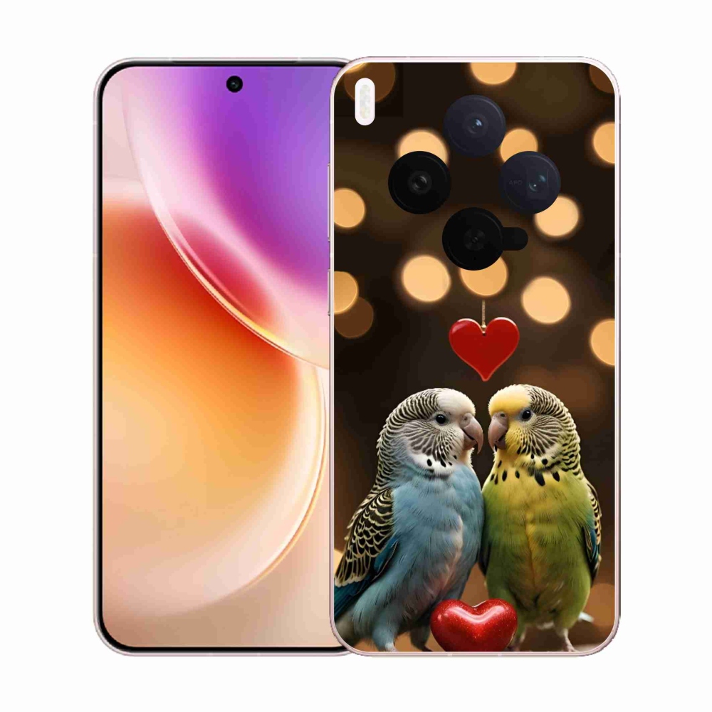 Zselés borítás mmCase a Vivo X300 5G készülékhez - szerelmes papagájok