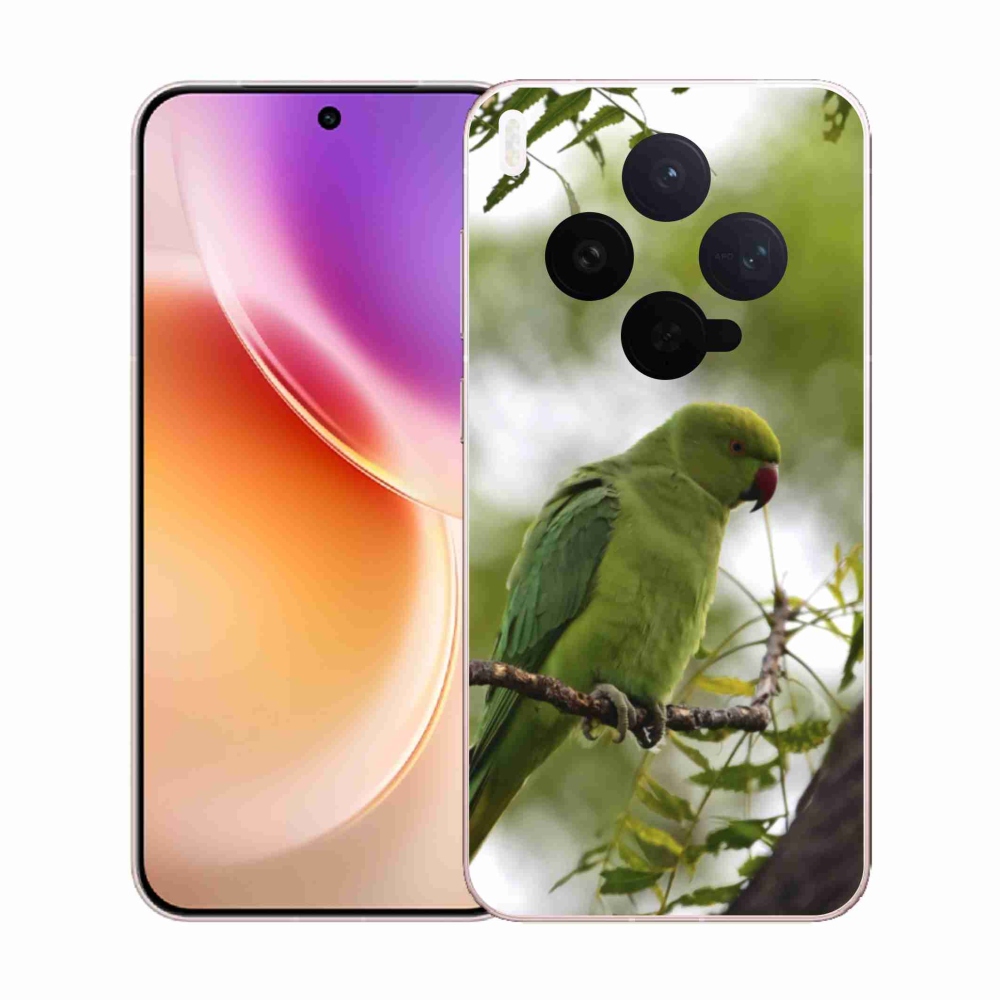 Zselés borítás mmCase a Vivo X300 5G készülékhez - zöld papagáj