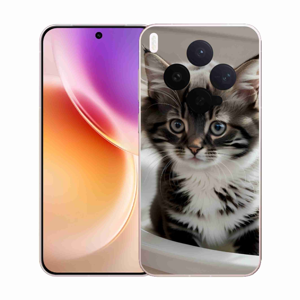 Zselés borítás mmCase a Vivo X300 5G készülékhez - kíváncsi cica