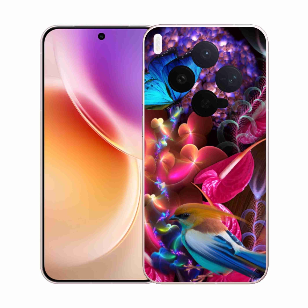 Zselés borító mmCase a Vivo X300-hoz - színes virágok