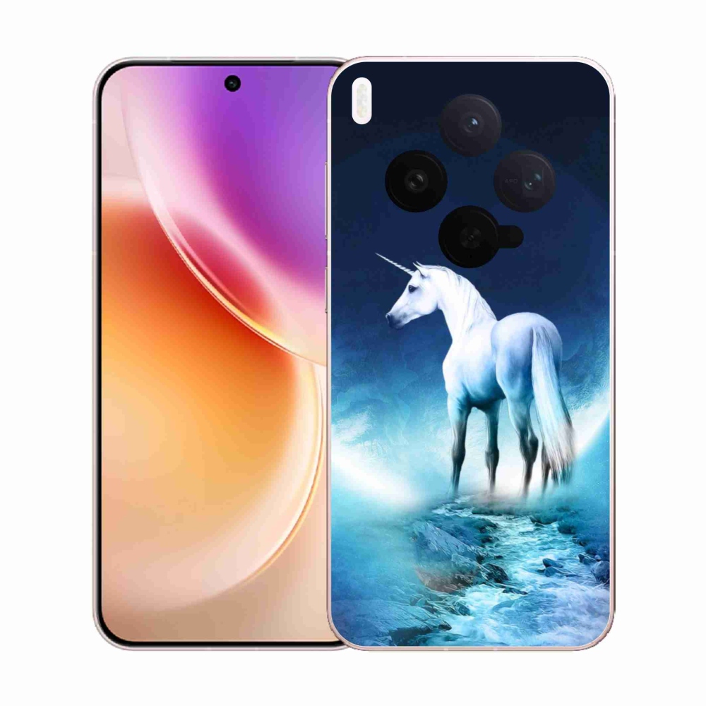 Zselés borítás mmCase Vivo X300-hoz - fehér egyszarvú