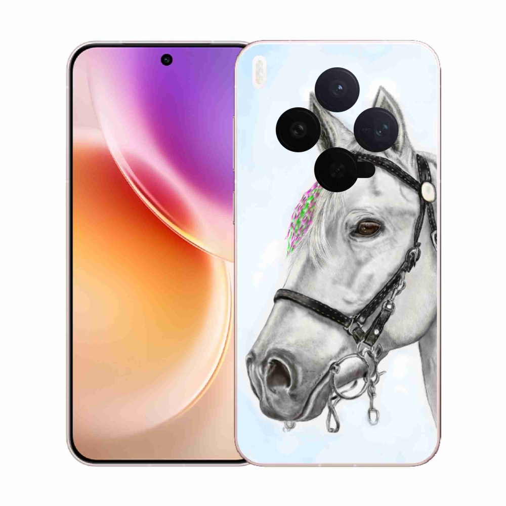 Zselés borító mmCase a Vivo X300-hoz - fehér ló 1