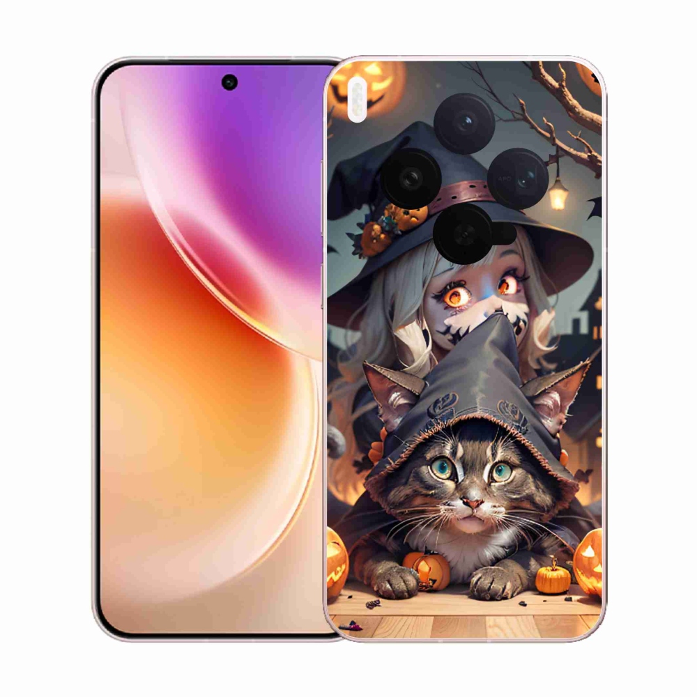 Zselés borítás mmCase a Vivo X300-hoz - boszorkány macskával