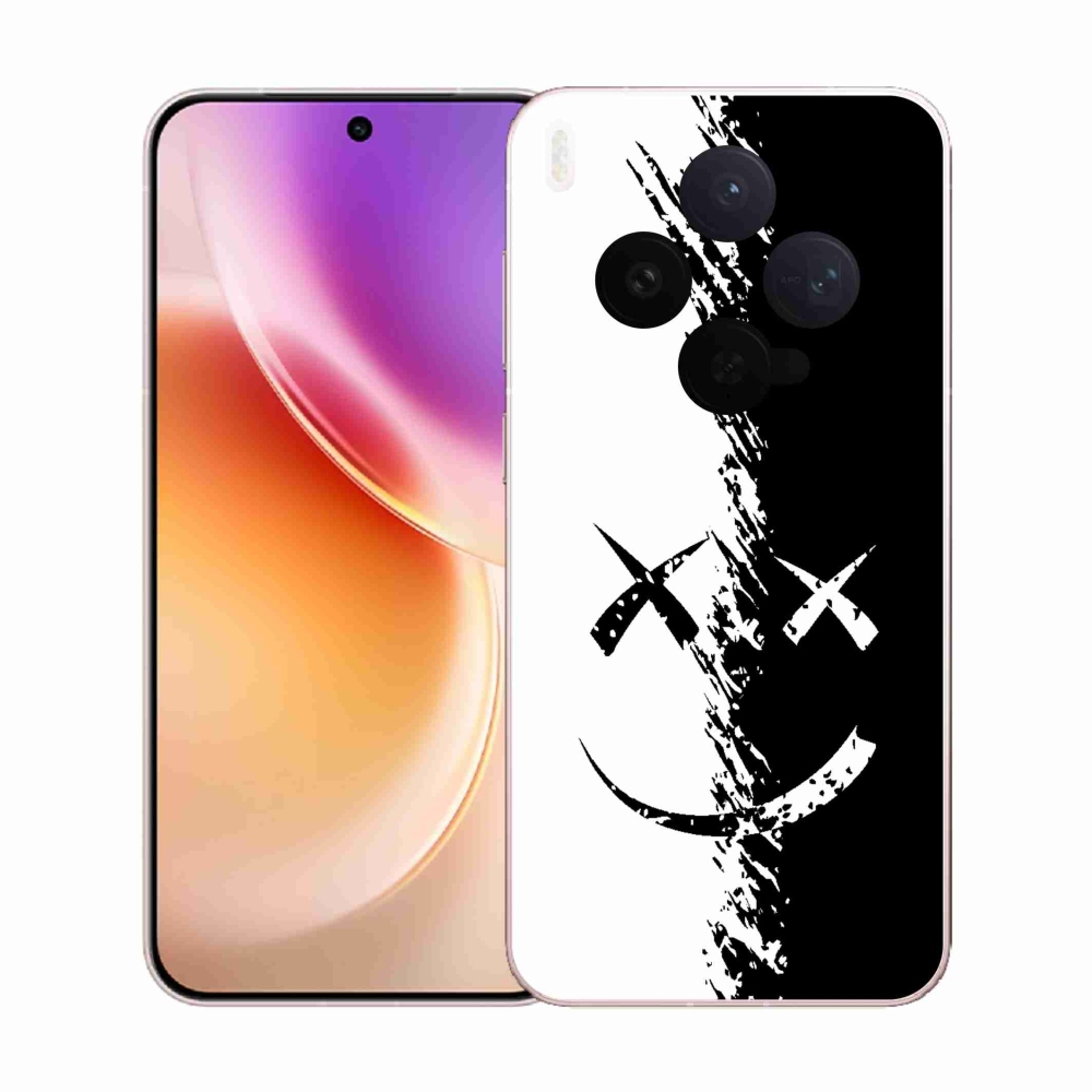 Zselés borító mmCase a Vivo X300-hoz - fekete-fehér mosolygó