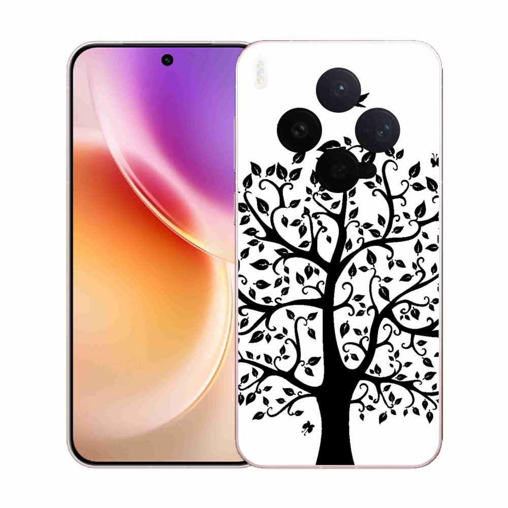 Zselés borítás mmCase a Vivo X300-hoz - fekete-fehér fa