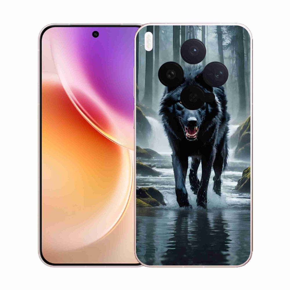 Zselés borítás mmCase a Vivo X300-hoz - fekete farkas