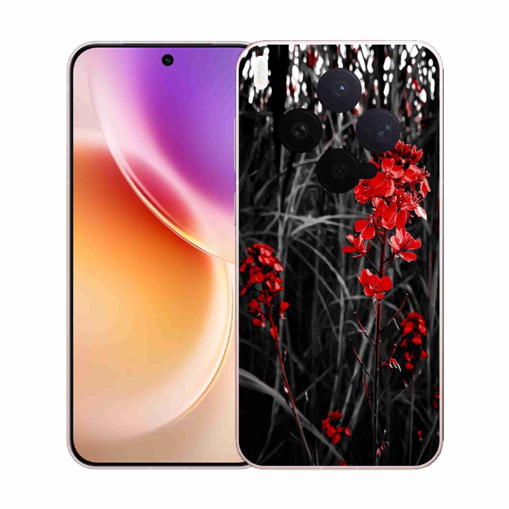 Gélfedél mmCase Vivo X300-hoz - piros növény