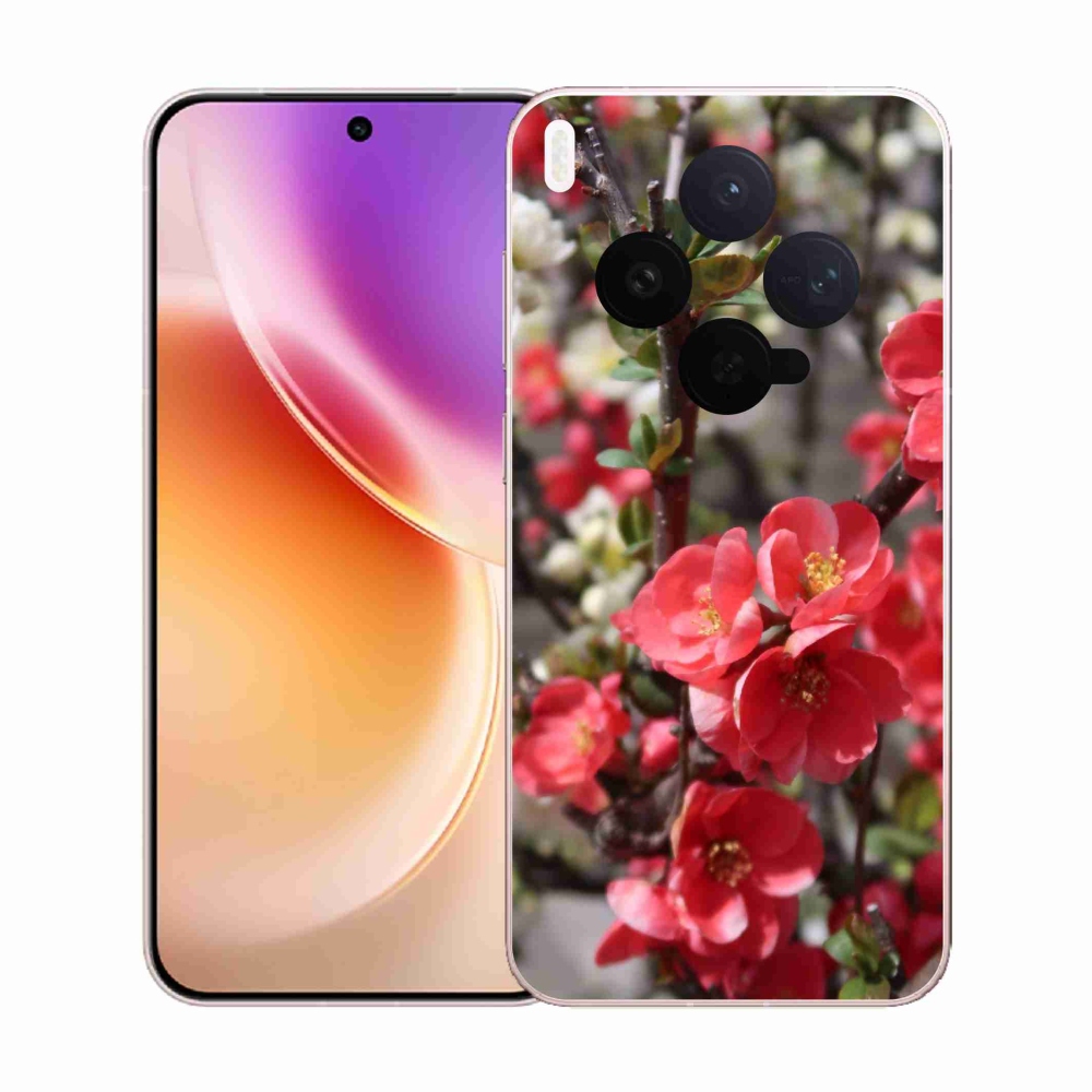 Zselés borító mmCase Vivo X300-hoz - piros virágok