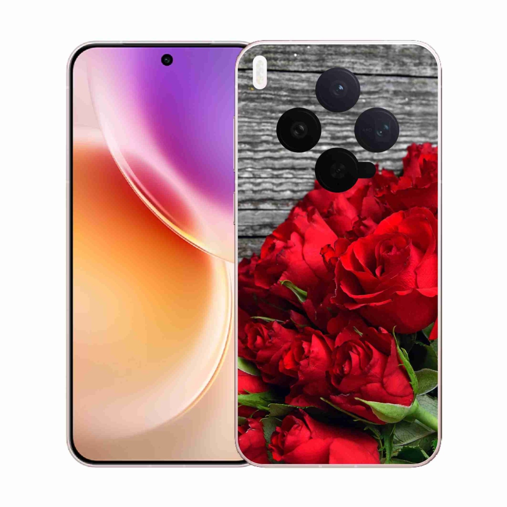 Zselés borítás mmCase Vivo X300-hoz - piros rózsa