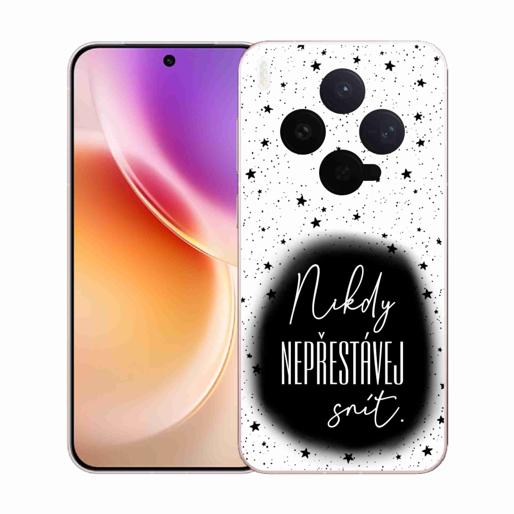 Zselés borítás mmCase a Vivo X300-on - idézet 1 fekete-fehér háttérrel