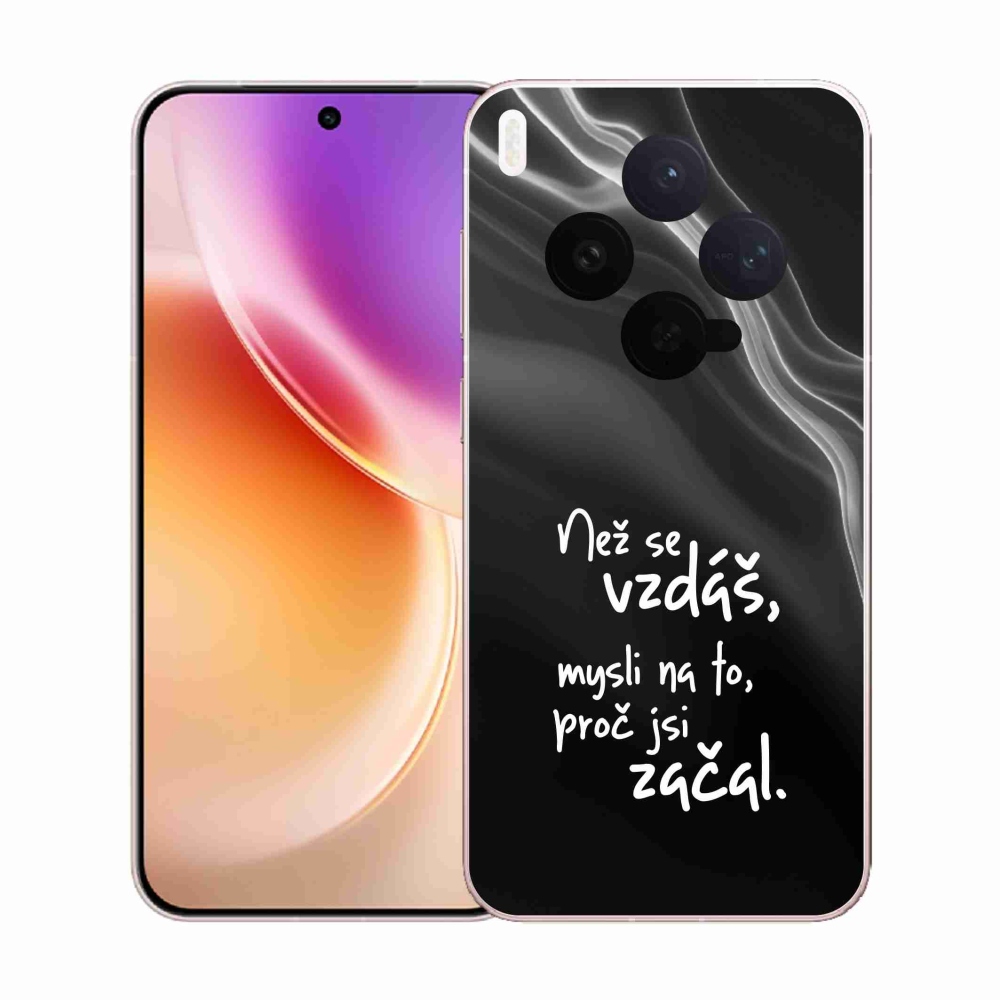Zselés borítás mmCase a Vivo X300-on - idézet 2 fekete háttér
