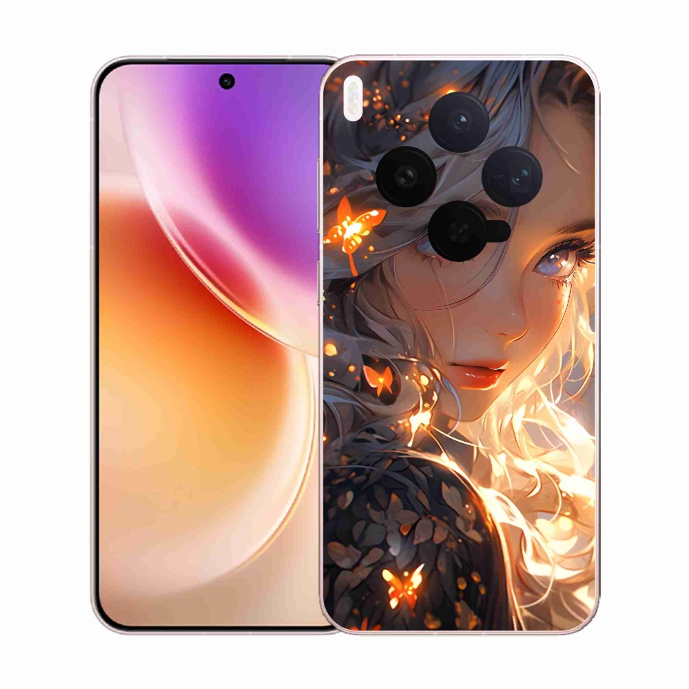 Gél borító mmCase a Vivo X300-hoz - lány és pillangók