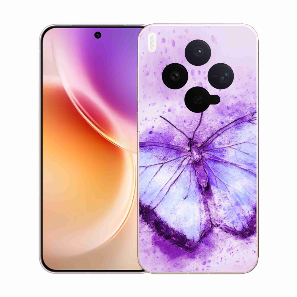 Zselés borító mmCase Vivo X300-hoz - lila pillangó