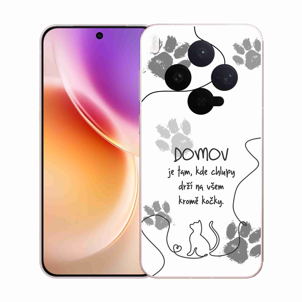 Gél borító mmCase a Vivo X300-hoz - macska motívum fehér háttérrel