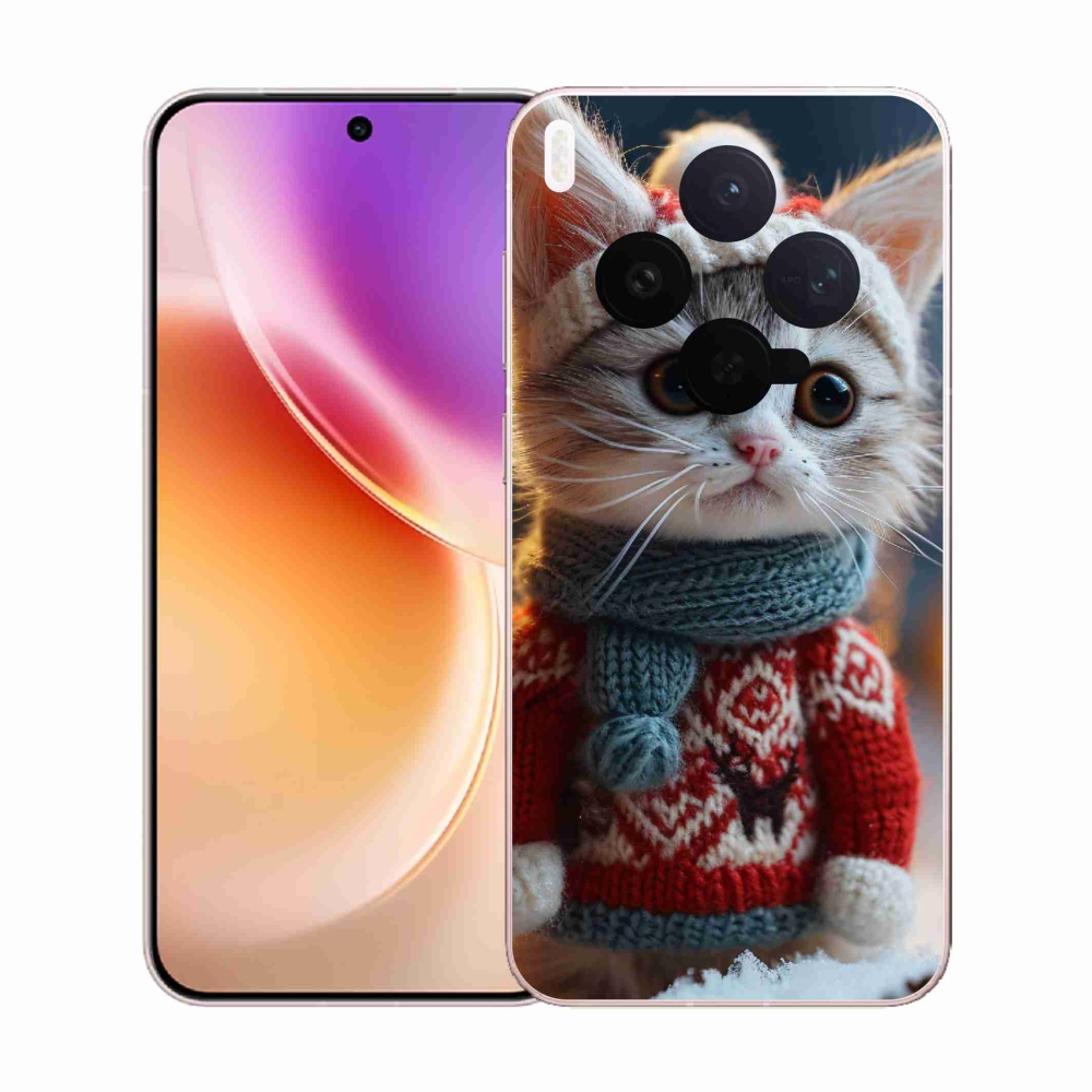 Zselés borítás mmCase a Vivo X300-hoz - cica pulóverben