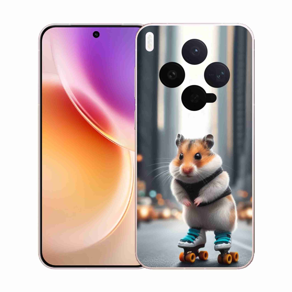 Zselés borítás mmCase a Vivo X300-hoz - hörcsög a korcsolyán