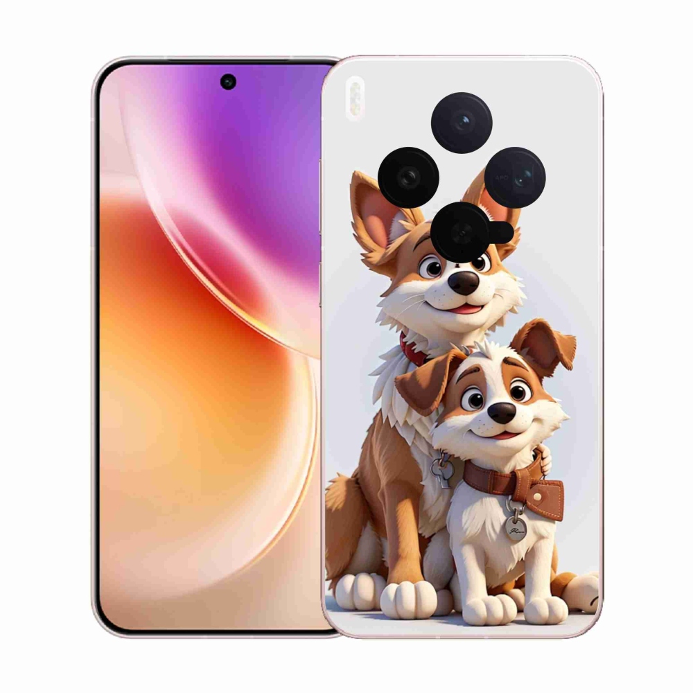 Gélburkolat mmCase a Vivo X300-on - kutyák rajzolása