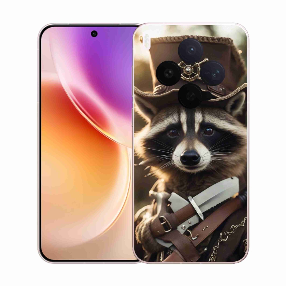 Zselés borító mmCase a Vivo X300-hoz - mosómedve egyenruhában