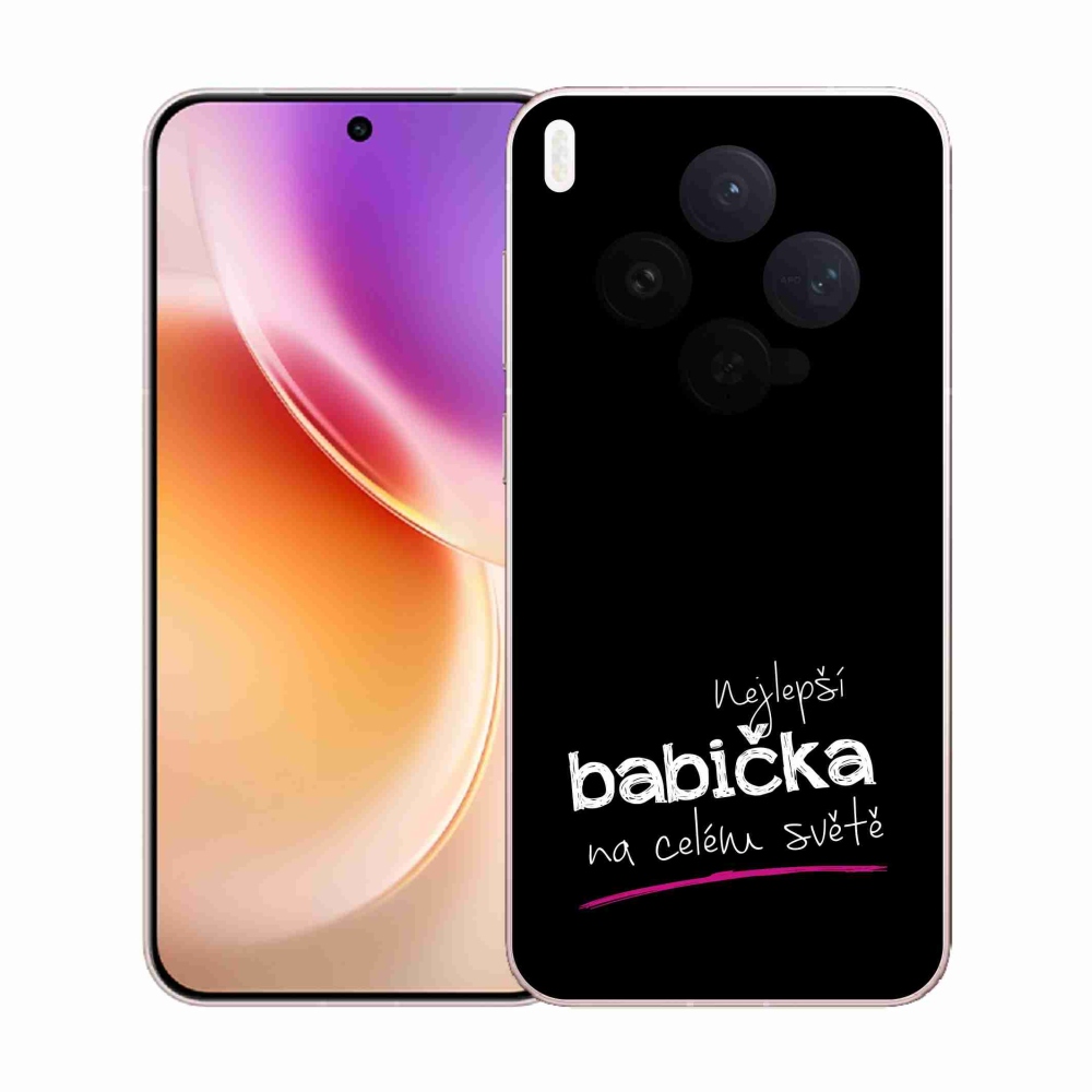 Gél borító mmCase a Vivo X300-on - legjobb nagymama 4 fekete háttérrel