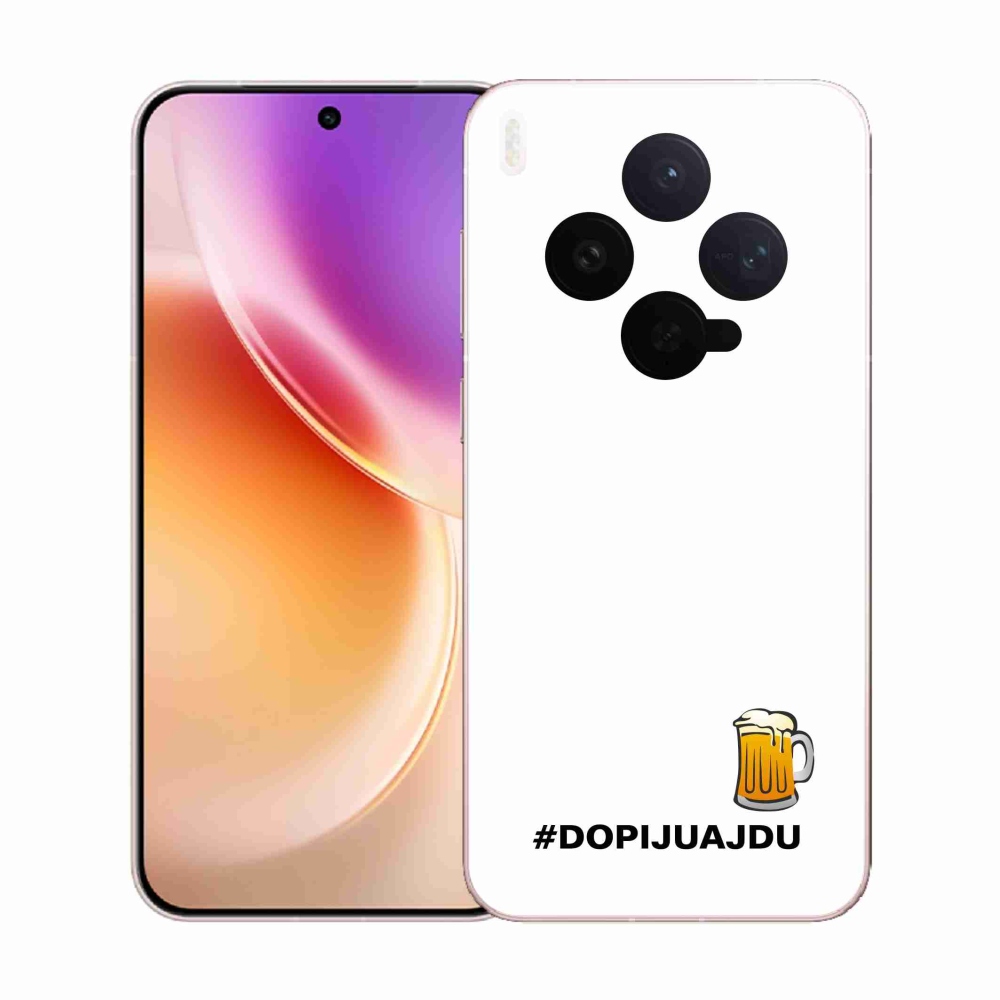 Gélborító mmCase a Vivo X300-hoz - sör motívum 1 fehér háttérrel