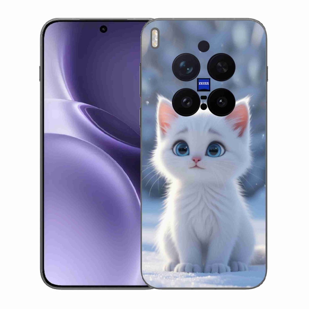 Zselés borítás mmCase a Vivo X300 Pro 5G készülékhez - fehér cica 3