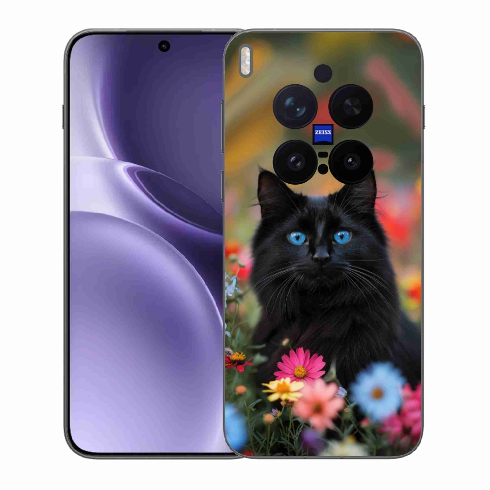 Zselés borítás mmCase a Vivo X300 Pro 5G készülékhez - fekete cica 4