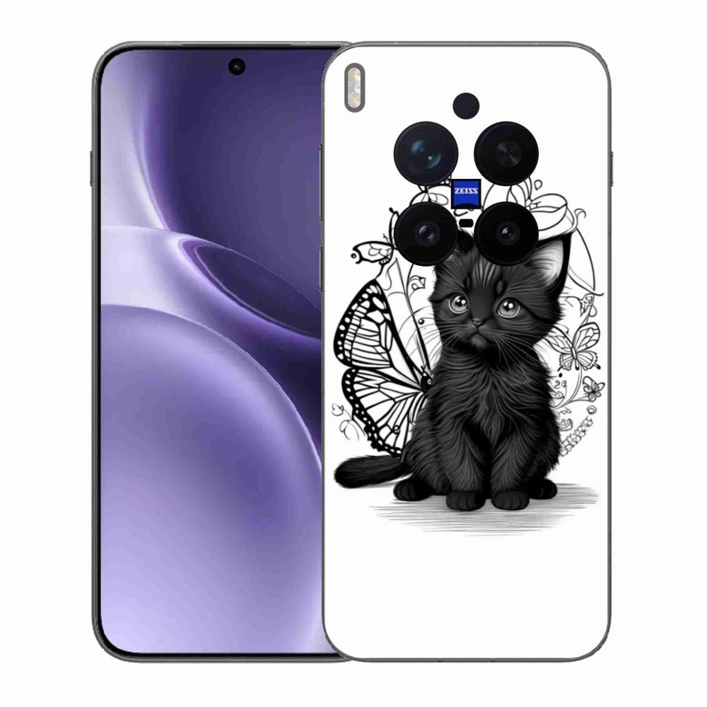 Gél borítás mmCase a Vivo X300 Pro 5G készülékre - fekete cica