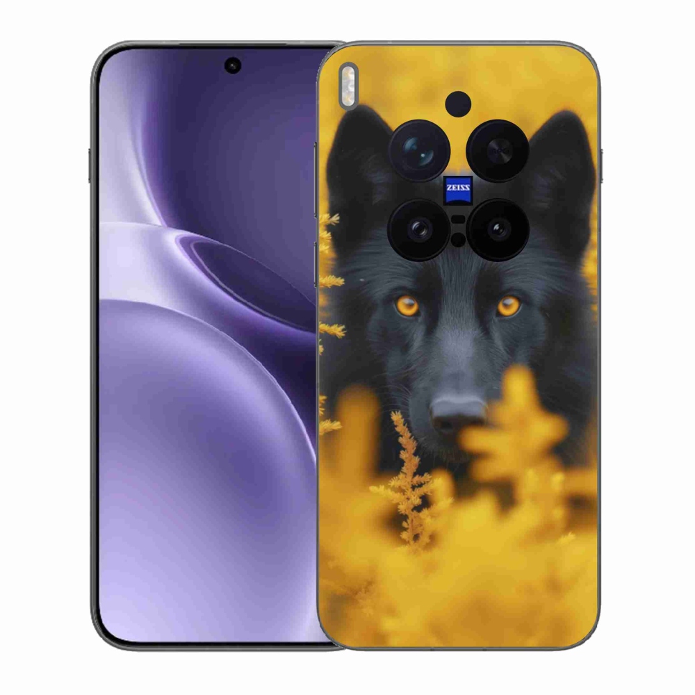Gél védőburkolat mmCase a Vivo X300 Pro 5G készülékhez - fekete farkas 2