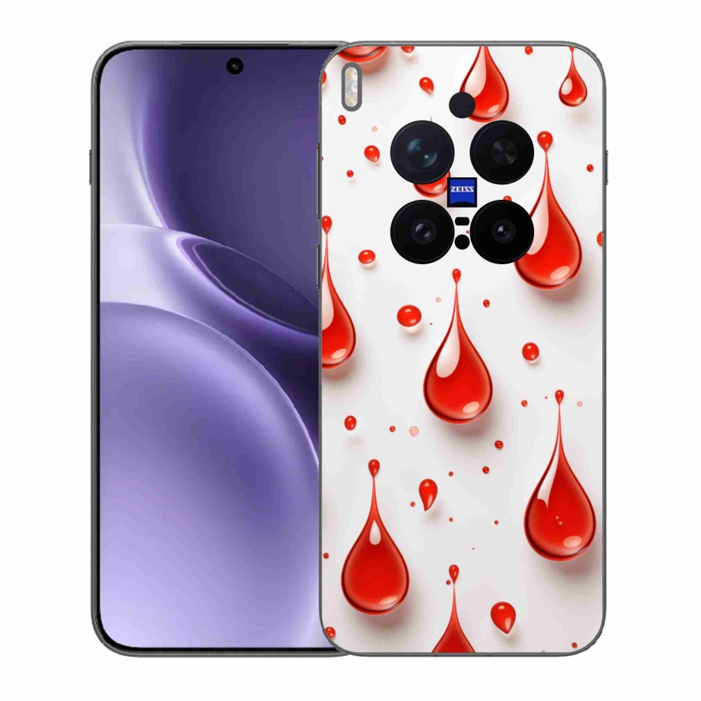 Zselés borítás mmCase a Vivo X300 Pro 5G készülékhez - piros cseppek