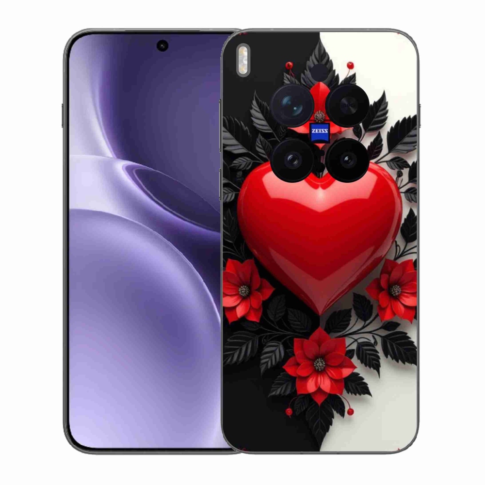 Zselés borítás mmCase a Vivo X300 Pro 5G készülékhez - piros szív