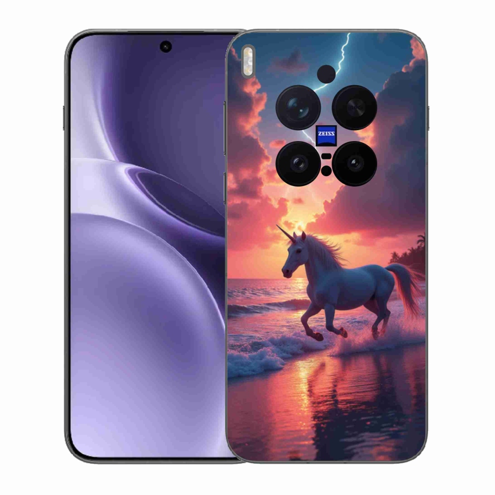 Gél borítás mmCase a Vivo X300 Pro 5G készülékhez - egyszarvú a tengerparton