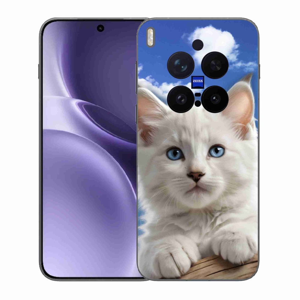 Gél borítás mmCase a Vivo X300 Pro 5G készülékhez - cica és felhők