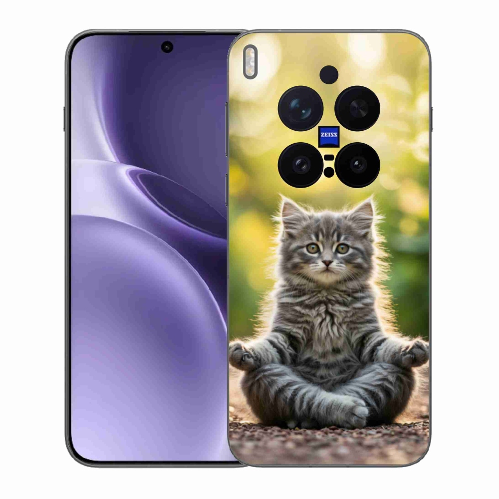 Zselés borítás mmCase a Vivo X300 Pro 5G készülékhez - meditáló cica