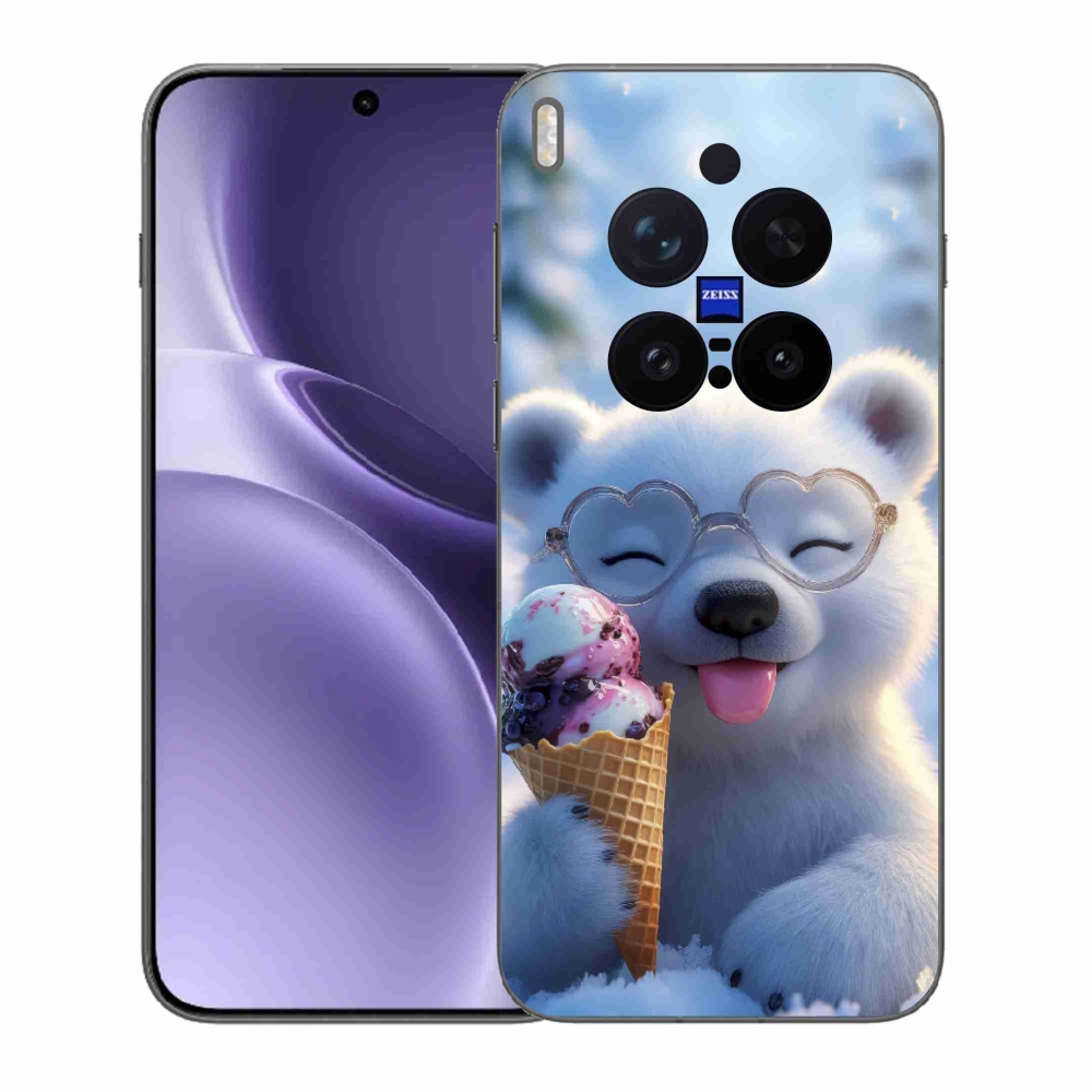 Gél borítás mmCase a Vivo X300 Pro 5G-hez - mackó fagylalttal