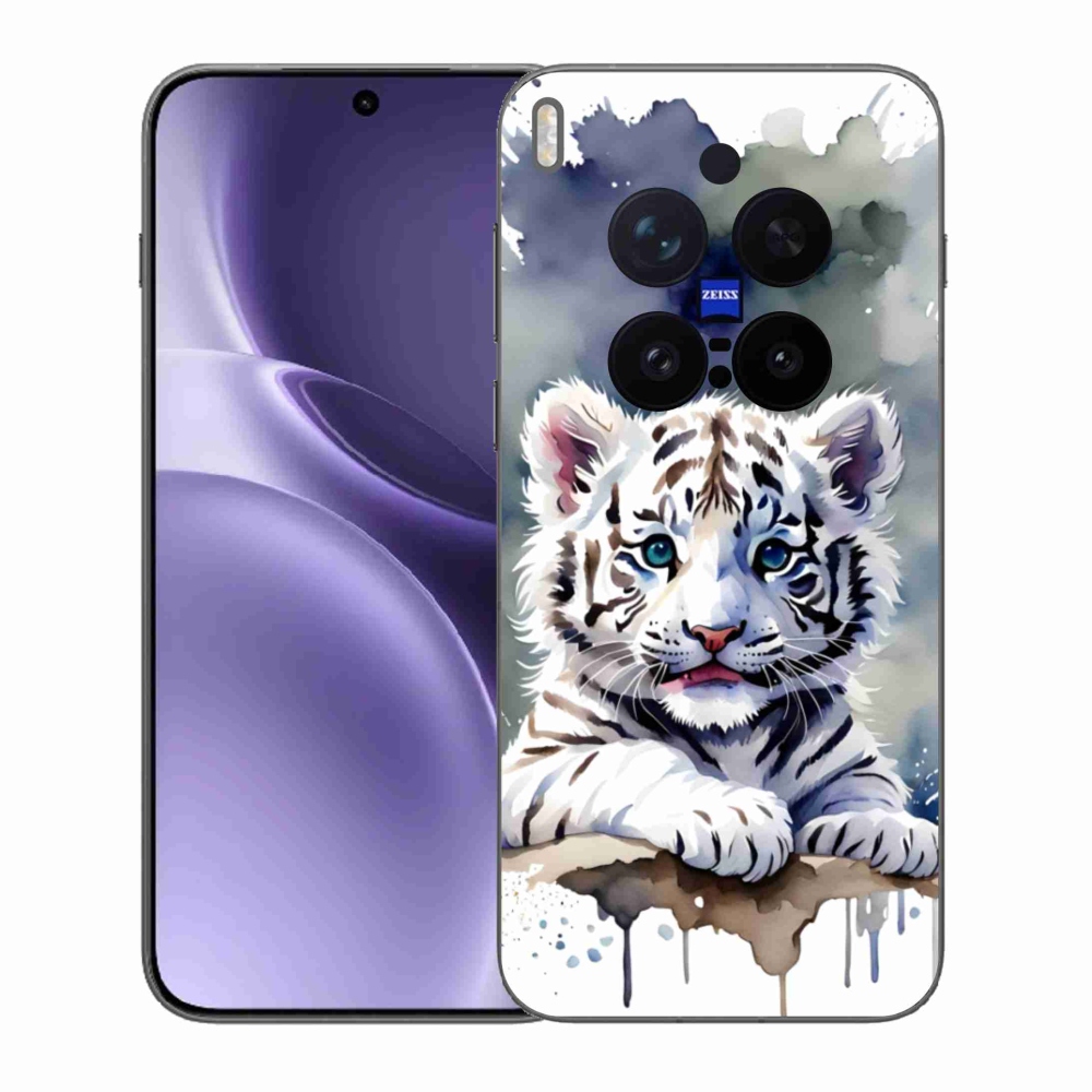Gél borítás mmCase a Vivo X300 Pro 5G készülékhez - fehér tigriskölyök