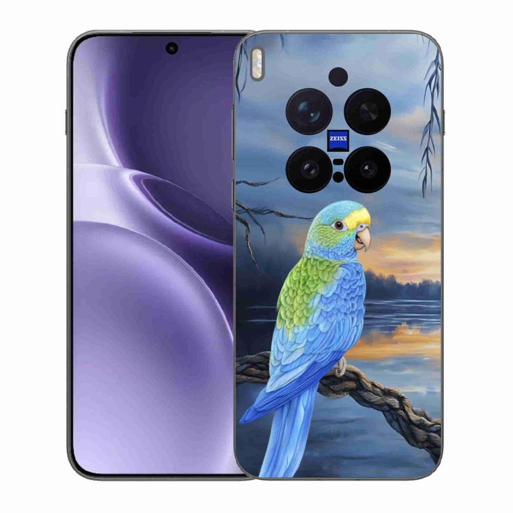 Zselés borítás mmCase a Vivo X300 Pro 5G készülékhez - kék papagáj