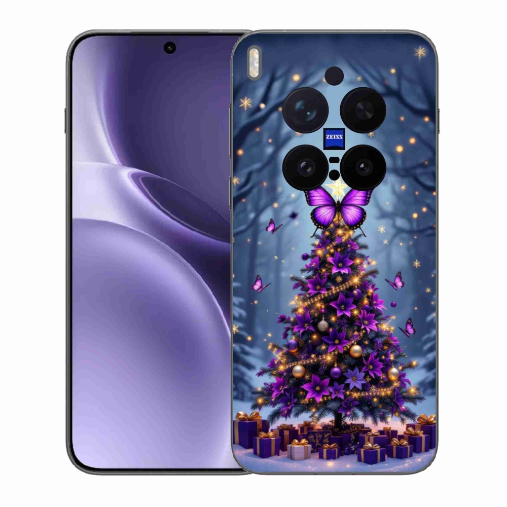 Gél borítás mmCase a Vivo X300 Pro 5G-hez - pillangó karácsonyfa