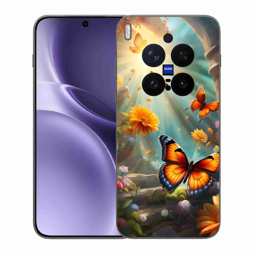 Zselés borítás mmCase a Vivo X300 Pro 5G készülékhez - pillangókert 2