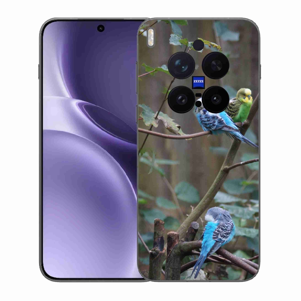 Gélburkolat mmCase a Vivo X300 Pro 5G készülékhez - papagájok az ágon