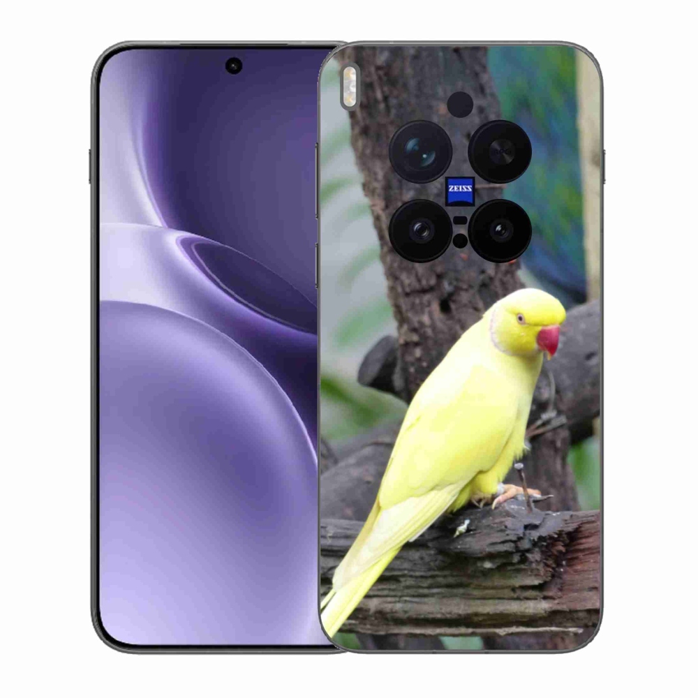 Zselés borítás mmCase a Vivo X300 Pro 5G készülékhez - papagáj alexander sárga