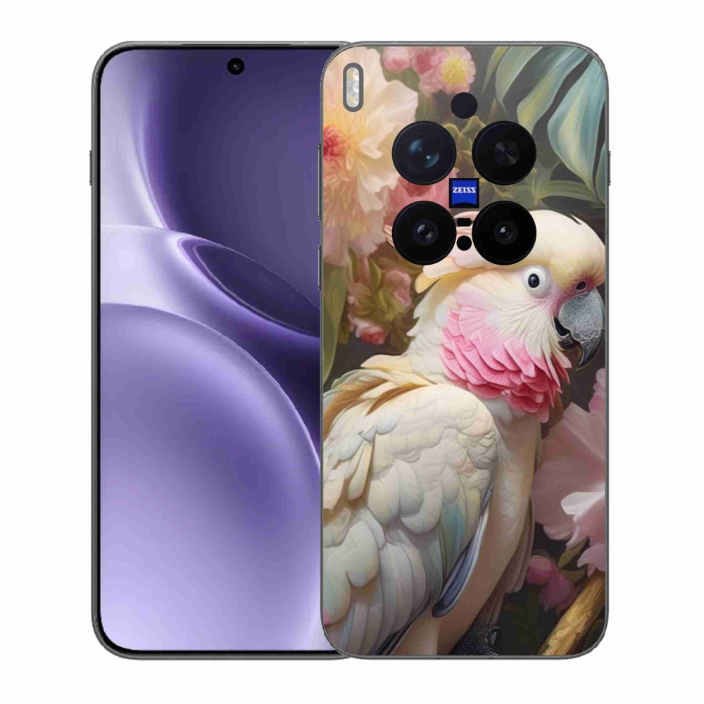 Zselés borítás mmCase a Vivo X300 Pro 5G készülékhez - papagáj kakadu rózsaszín 2