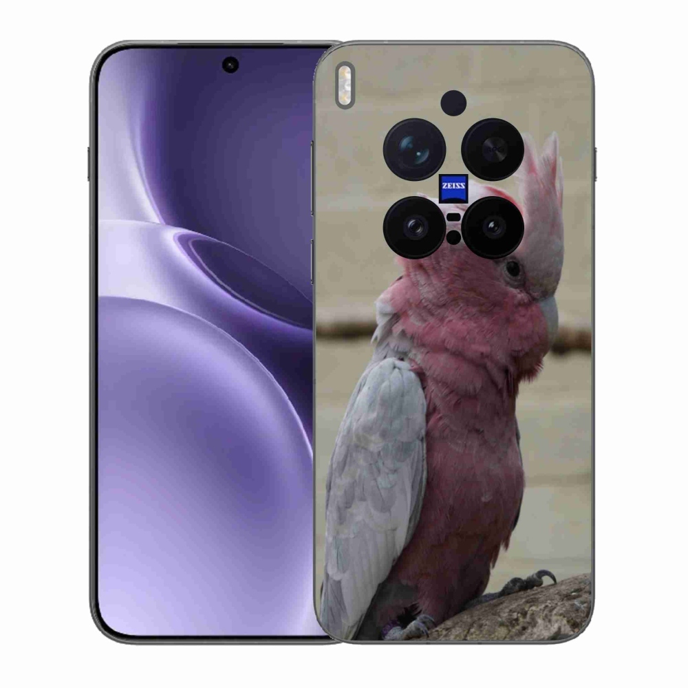 Zselés borítás mmCase a Vivo X300 Pro 5G készülékhez - papagáj kakadu rózsaszínű