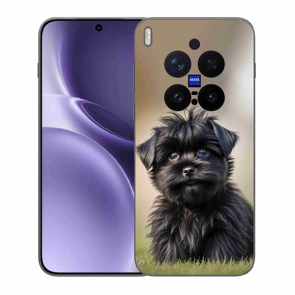 Zselés borítás mmCase a Vivo X300 Pro 5G készülékhez - aranyos fekete kutya