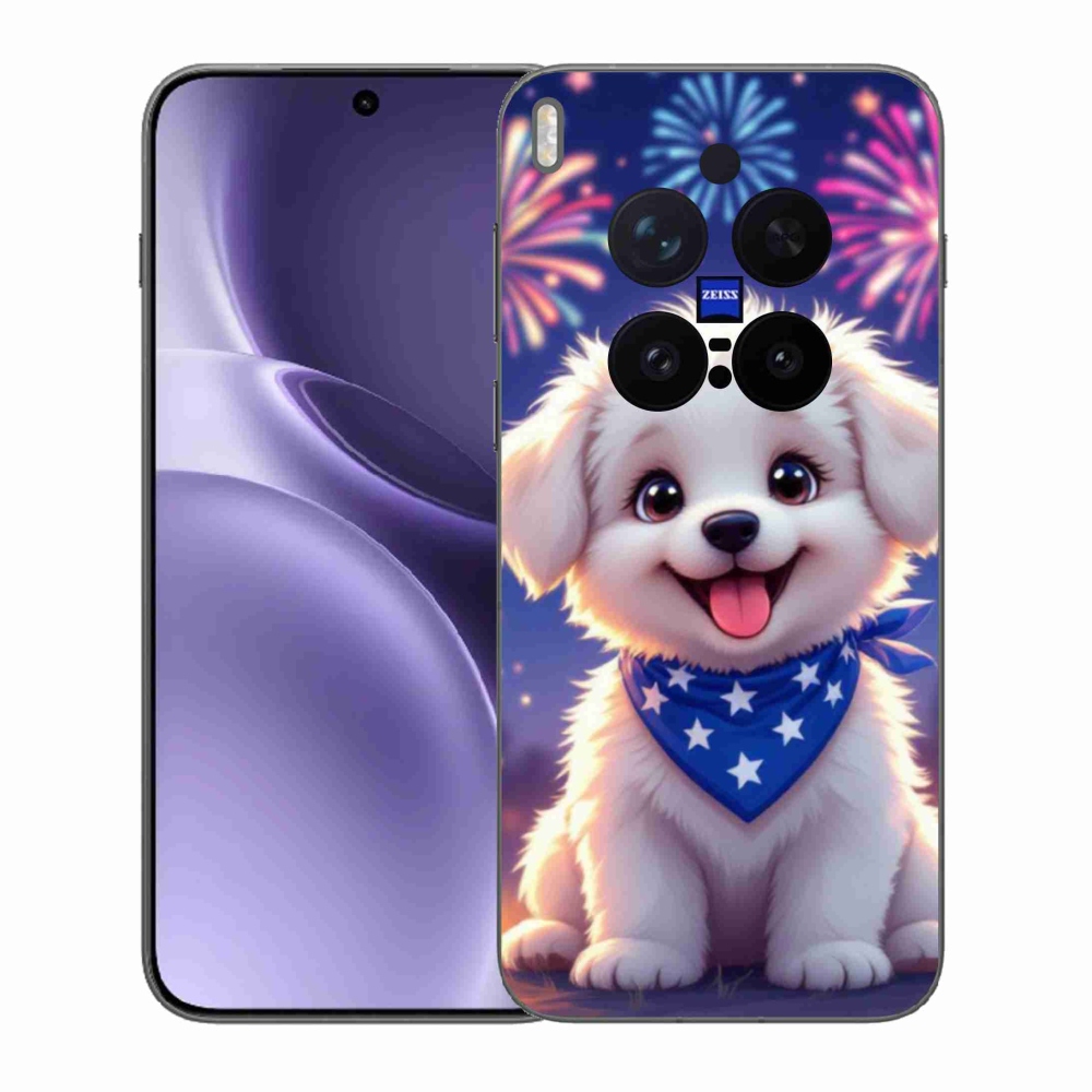 Zselés borítás mmCase a Vivo X300 Pro 5G-n - ünnepi kölyökkutyakölyök