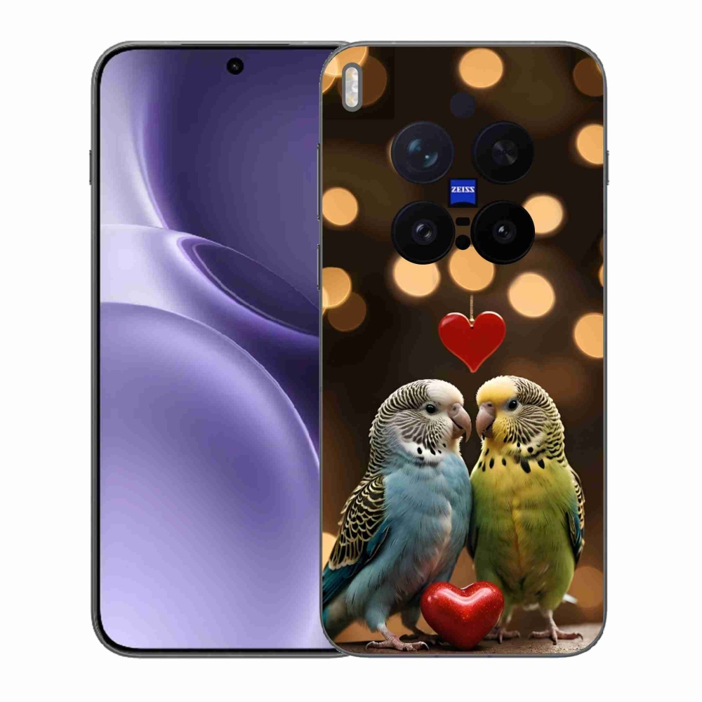 Gél borítás mmCase a Vivo X300 Pro 5G készülékhez - szerelmes papagájok