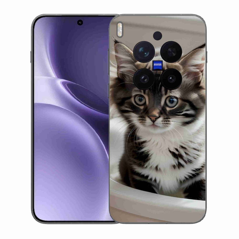 Zselés borítás mmCase a Vivo X300 Pro 5G készülékhez - kíváncsi cica