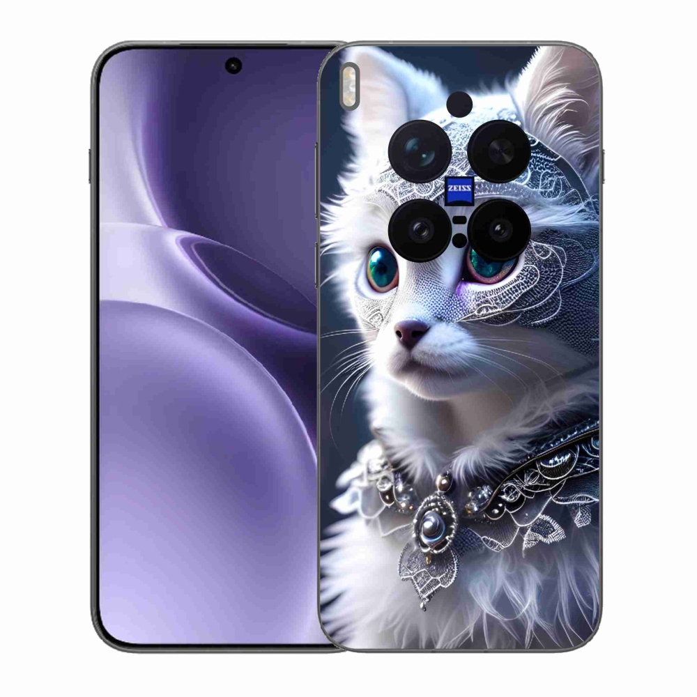 Zselés borítás mmCase a Vivo X300 Pro készülékhez - fehér macska